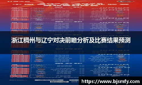 球盟会浙江稠州与辽宁对决前瞻分析及比赛结果预测